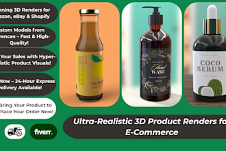 do 3d modeling and realistic 3d rendering for amazon and ecommerce products