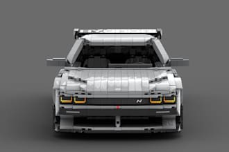 rebuild 3d moc lego car, lego toy car for 3d printing, lego car model, rendering