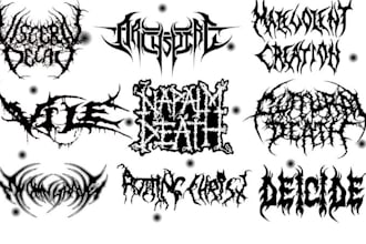 draw death metal, deathcore, black metal band logo design