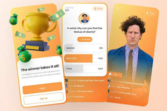 develop quiz app, iq trivia app, play to learn quiz app, elearning app