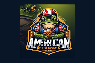 do amazing american toad,frog mascot logo with express delivery