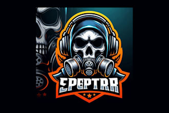do amazing skull gas mask mascot logo with unique concepts