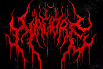 design death metal, black metal and heavy metal logo for your band