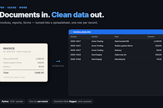 extract data from pdf and scanned documents into excel