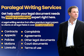 provide paralegal writing services