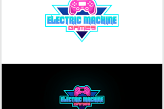 make awesome powerful electric machine game logo design