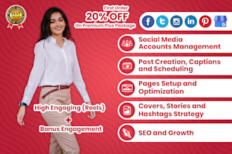 be your social media marketing manager instagram, facebook, pinterest, tiktok