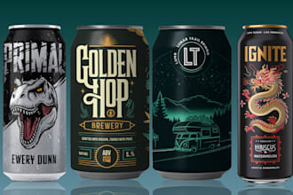design beer, energy drink, seltzer,can, beverage, drinks, juice label or logo