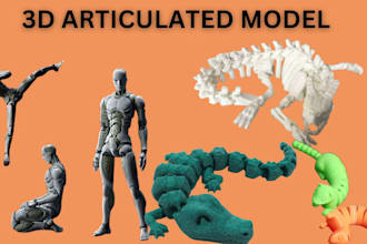 sculpt 3d articulated model action figure 3d doll 3d flexi toy for 3d printing
