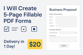 design a user friendly fillable PDF form for your business
