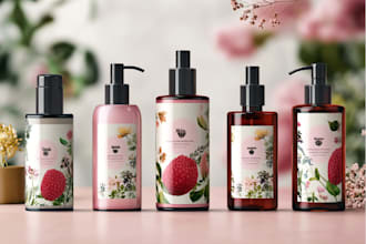 create elegant cosmetic product packaging design label