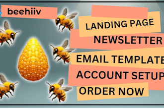 setup landing page beehive account , beehiiv newsletter , email template