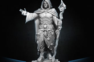 do 3d custom miniature model, turn refrence to 3d character, zbrush deliver stl