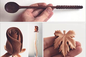 handcraft personalized wood carving, from wearables to decor pieces