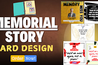create funeral photo slideshow, memorial video, memorial cards, memorial wall po