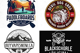 do modern, vintage, retro logo design for your brand
