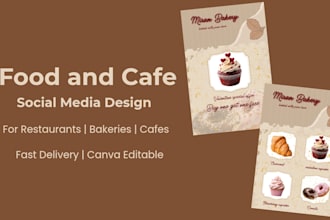 design aesthetic food, cafe and bakery social media posts