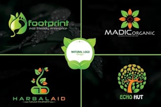 do minimalist natural health, organic, green environment, eco friendly logo