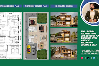 design architectural 2d floor plan autocad drawings
