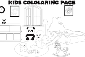 design custom kids coloring book pages for kids and KDP