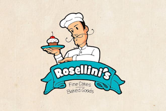 design a vintage hand drawn bakery logo for your food business