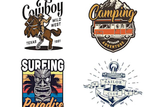 make badge, emblem, and vintage logo design for you