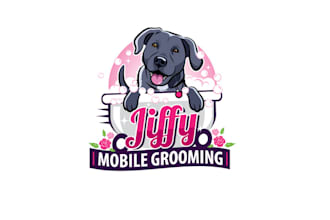 design classy cute dog grooming logo