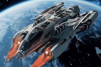 design spaceship, sci fi illustration
