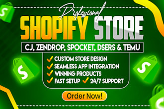 create shopify dropshipping store via cj dropshipping,zendrop,spocket,dser