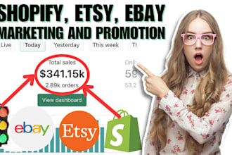 boost shopify etsy ebay store marketing traffic promotion seo sales rank manager