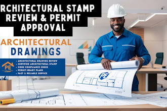 do pe stamps, floor plan, and architectural drawings for city permit approval