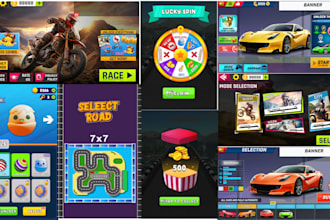 design modern and professional game UI UX for mobile, PC and console