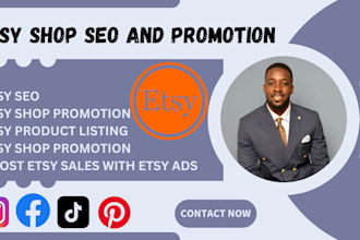 do etsy shop setup, etsy seo listing and etsy shop promotion