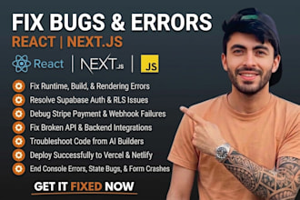 fix bugs and errors in your react, next js or javascript code