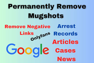 permanently remove articles mugshots negative links news cases  on google