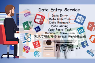 data entry, manual data entry typing work,  PDF to word