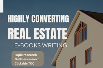 write real estate ebook, finance, investment, business ebook, and online course