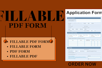 create fillable pdf form and interactive  fillable pdf form  document and form