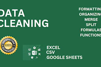 clean, format, merge, split excel data