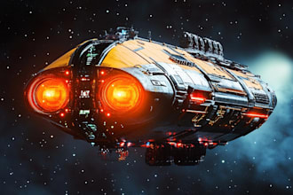 draw you sci fi and spaceship design