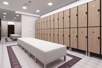 do 3d locker room , 3d school hallway,  3d gym locker room