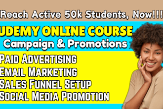 advertise udemy online course, udemy promotion, online course setup sales funnel