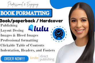 do ebook formatting, paperback formatting, layout design for amazon kdp