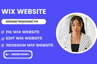 fix wix website edit wix website update wix website redesign customize wix site