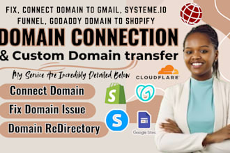 fix connect domain to gmail, systeme io funnel, godaddy domain to shopify