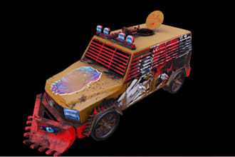 3d car model for fivem game, 3d zombie car model, 3d truck, unity, assetto corsa