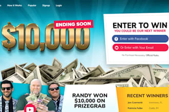 create a top quality raffle website, competition website, giveaway website event