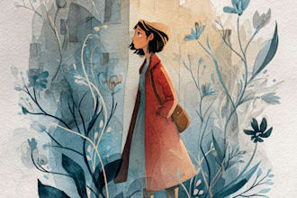 hand paint a stylised watercolor illustration