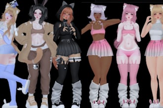 custom vrchat avatar vrc avatar furry nsfw vr chat avatar vrc character 3d model
