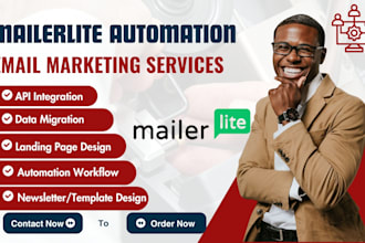 mailerlite landing page form, newsletter email template design automation survey